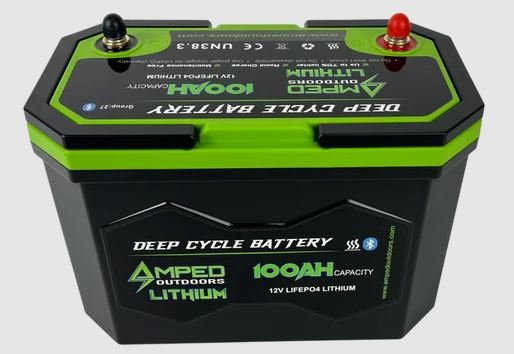 Amped 100Ah Lithium Battery 12.8V - Bluetooth