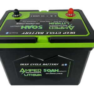 Alternative view of Amped 24V 50Ah Lithium Battery with Charger